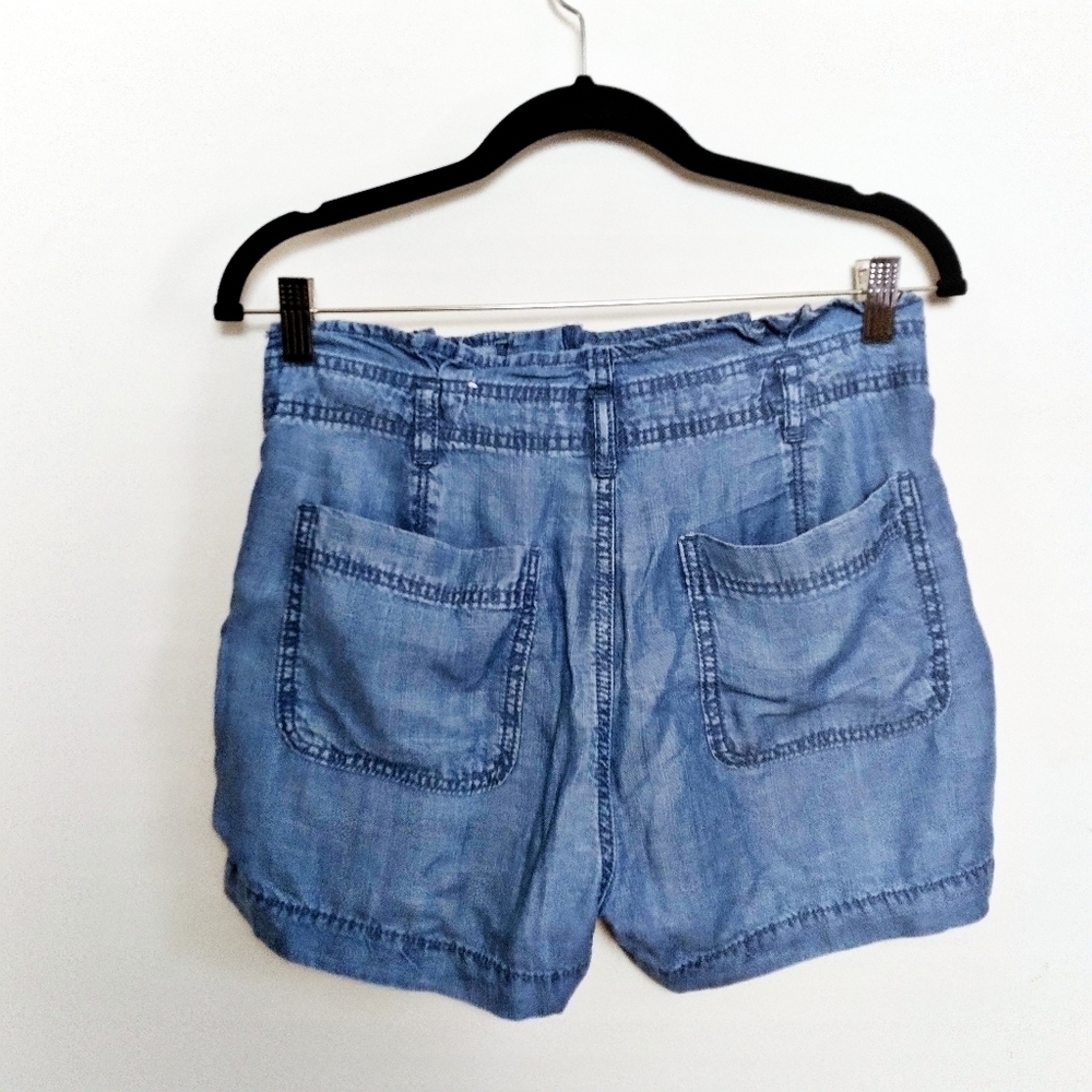 American Eagle Outfitters Blue Paperbag Waist Shorts - Picture 2 of 7